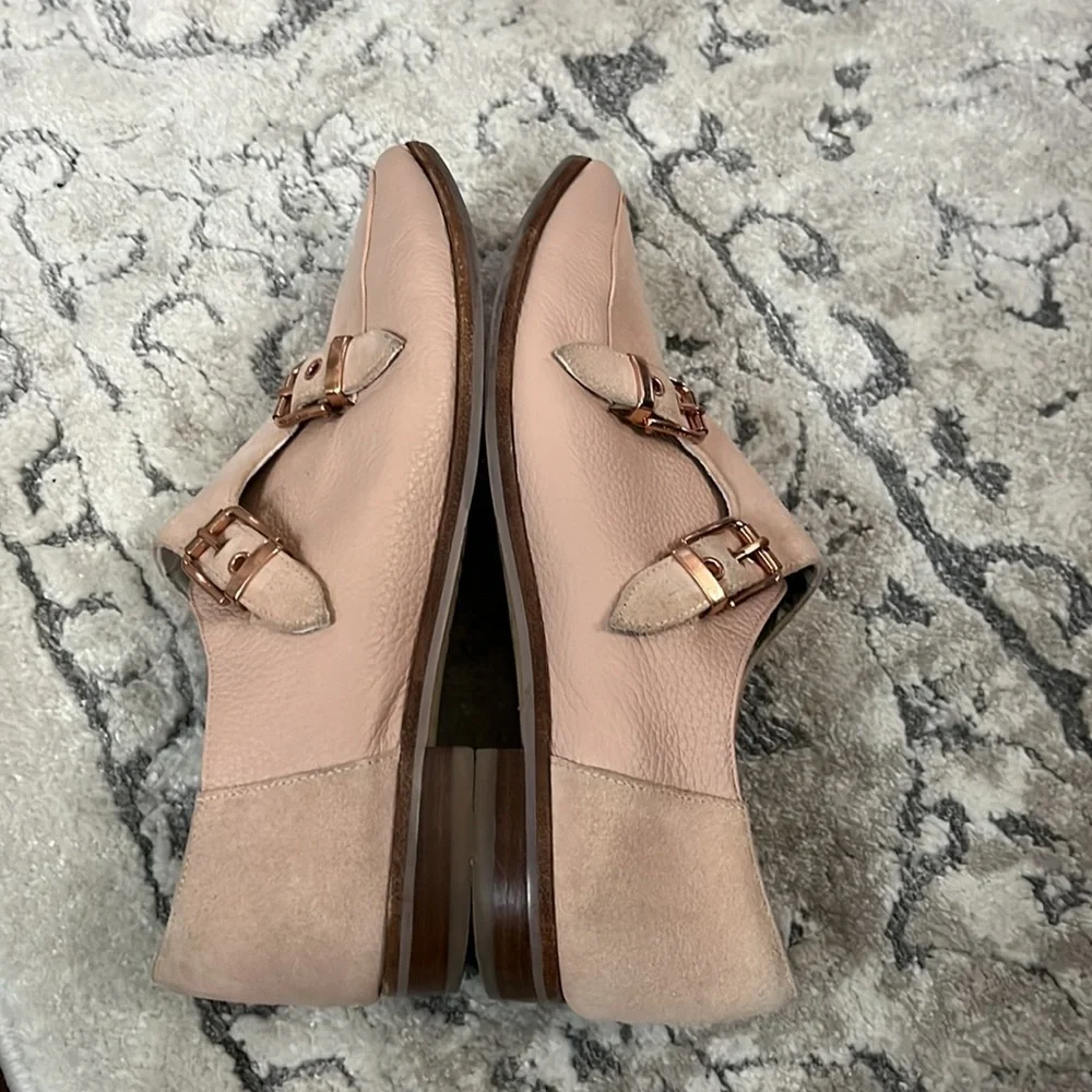 Ted Baker Naoi monk strap blush pink suede and leather shoe Size 5.5/ EU 36